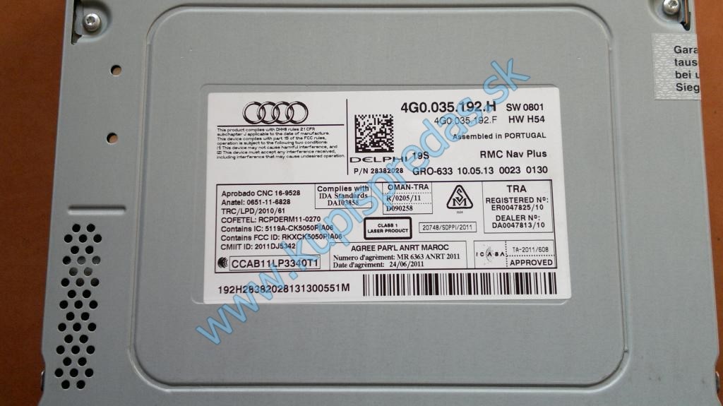 Multimediálny prehrávač SD MMI AUDI A6 C7 4G  